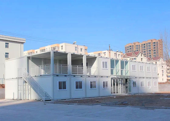 China Casas modernas do recipiente da isolação com o painel de sanduíche de aço das lãs de vidro da porta fábrica
