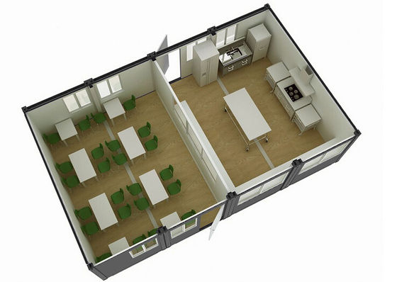 Casa de contêineres desmontável pré-fabricada Apartamentos estudantis pré-construídos
