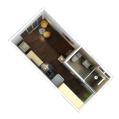 Casa Prefabricada totalmente mobiliada de 2 quartos Container Casa de luxo 20 FT Container Casa com banheiro Container de navio Prefabricado