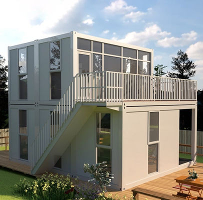 Anti-ferrugem 2 dormitórios Casa de contêineres Pequenas casas temporárias móveis modulares