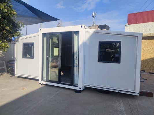 Casa de contêineres dobrável expansível 20ft 40ft Loja de escritórios Casas pré-fabricadas