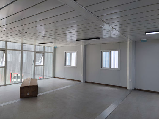 Casas de contêineres de transporte pré-fabricadas temporárias modulares com cozinha