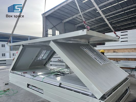 Casa de contêineres dobrável de embalagem plana resistente a terremotos Casas pré-fabricadas modulares
