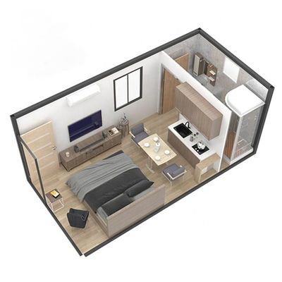 Box Space 20ft 40ft Rapido montar Apartamento de estudante acessível com casa de banho para revenda e aluguel
