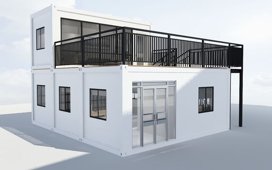 Dimensões personalizadas Casas modulares pré-fabricadas 2 quartos Casa de contêineres pré-fabricada Estilo de vida de luxo