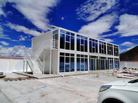Casa pré-fabricada com parede de vidro isolado Container de escritório para o local de construção de mineração