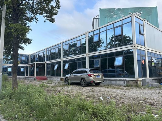 Flexível e conveniente Site portátil Container de escritório Modular Estrutura de aço Panel Sandwich de lã de rocha Casa modular