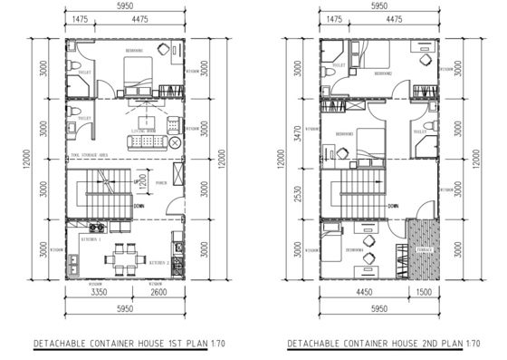 4 quartos Casa de contêineres pré-fabricada Casa de contêineres modulares personalizada Casa de contêineres com móveis