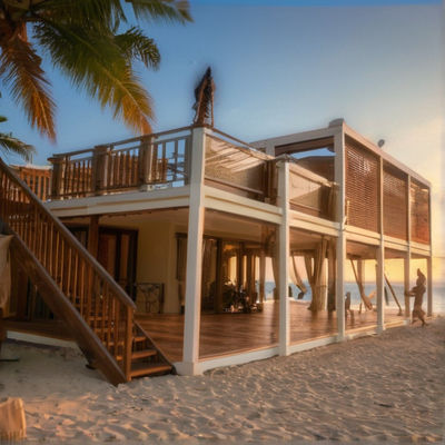 Casas móveis modulares de 20 pés à beira-mar Casas em contêiner pré-construídas Casa móvel pré-fabricada com 2 quartos