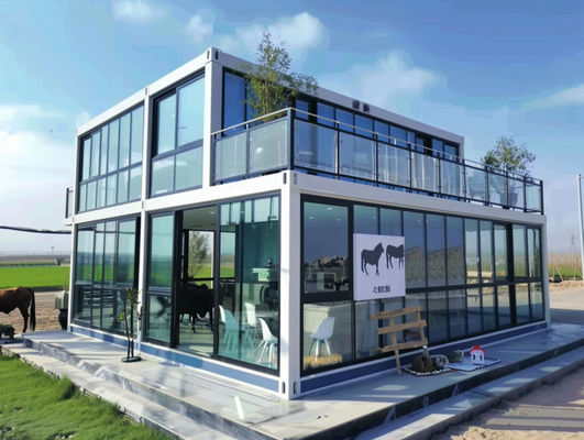 Boxspace 20ft moderno personalizado Container Detachable Home 40ft casa portátil com grande parede de vidro