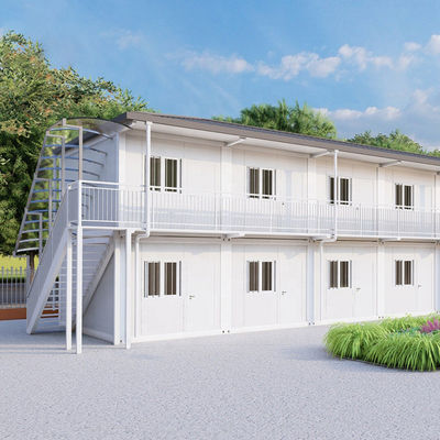 Casa de contêineres pré-fabricada de casa pequena com revestimento de pó acessível