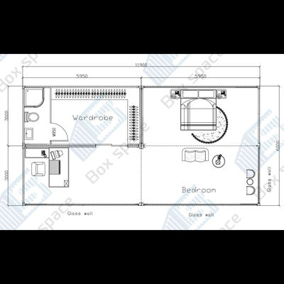 1 dormitório Container Home China 20ft Expansível Container Casa dobrável Foldable Casas 20ft com banheiro