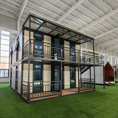 3 quartos Casa pré-fabricada com sala de estar e casa de banho Vilas pré-fabricadas Casas modernas de luxo Design em aço